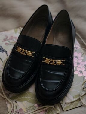 Sam Edelman Teo Lug Black Leather Women's Loafers